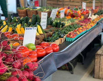 Farmers Market Radishes and Vegetables